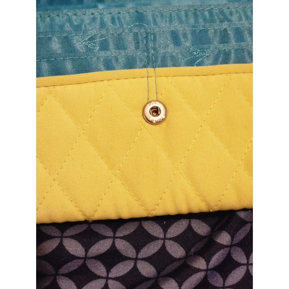 Vera Bradley CLUTCH WALLET Wristlet LIME GREEN MICROFIBER ID All In One